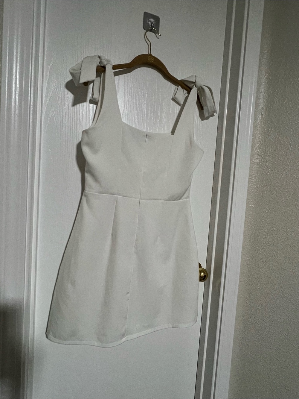 Lulu's White Square-Neck Mini Dress with Tie Straps - Picture 3 of 6